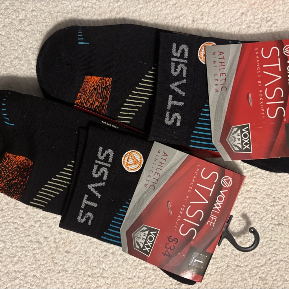 VoxxLife Stasis Black Athletic Mini Crew Socks
